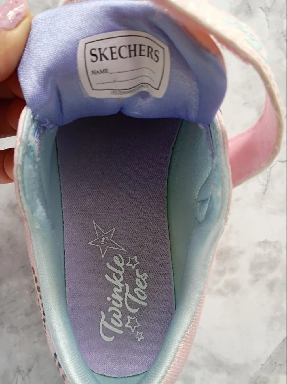 Girls Pink and Purple Light-Up Sneakers